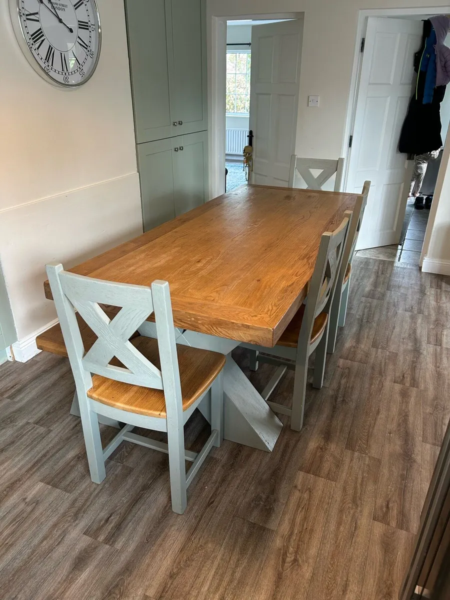 Solid beautiful Table 4 chairs and bench - Image 4