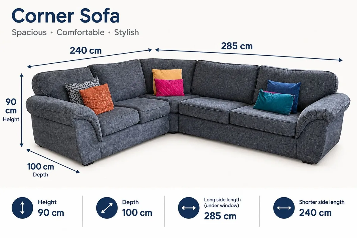 Large corner sofa with armchair - Image 4