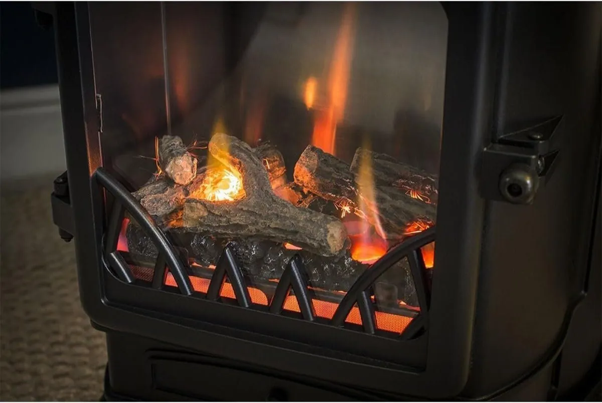 🔥 PROVENCE BURGUNDY MOBILE GAS FIRE – 3.4kW REAL - Image 4