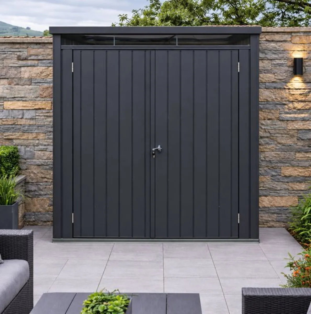🏡 5x2 PALLADIUM STEEL GARDEN SHED – ANTHRACITE - Image 2