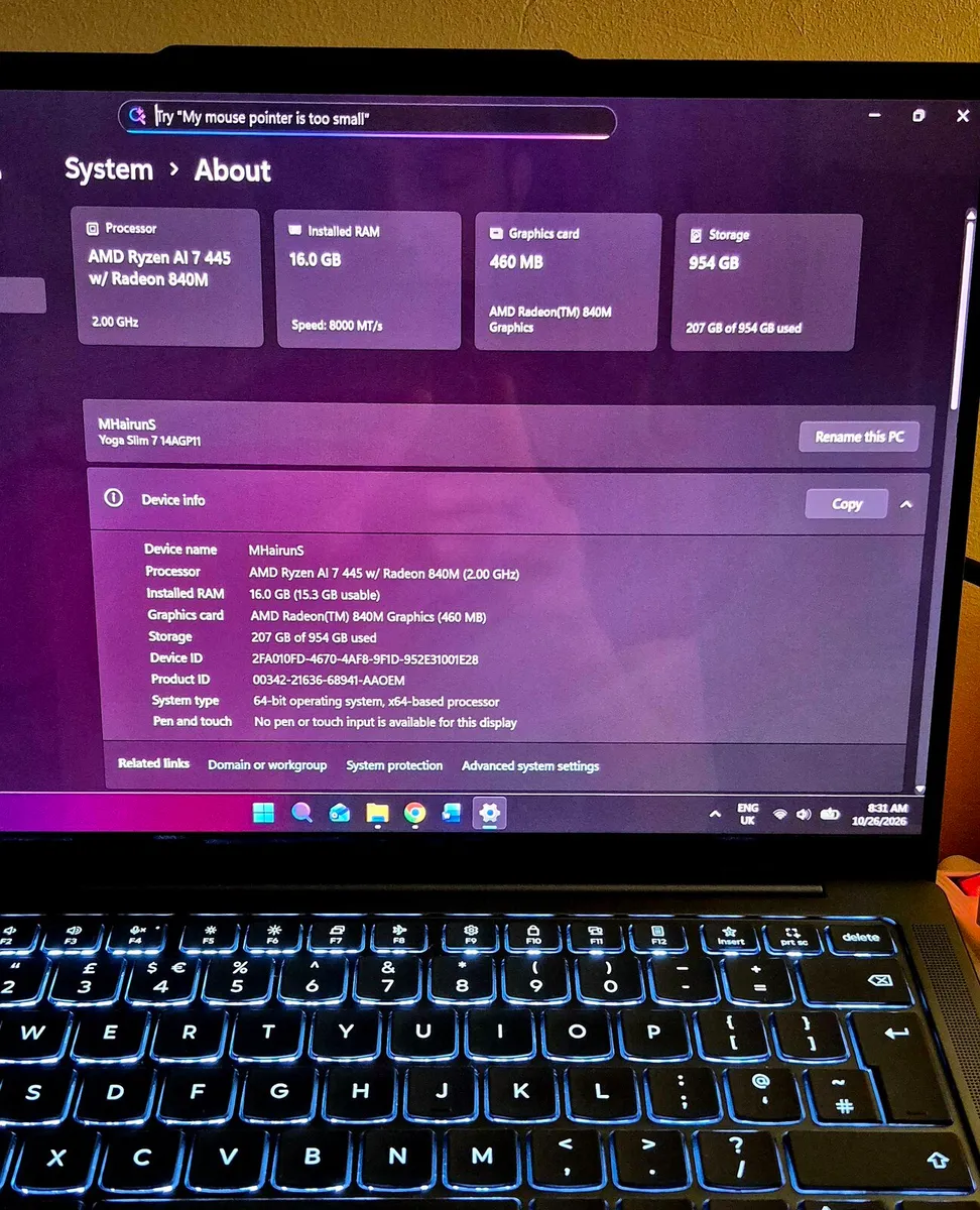 Lenovo Yoga Slim 7a AI7 445 16/1TB NEW OPEN BOX - Image 3