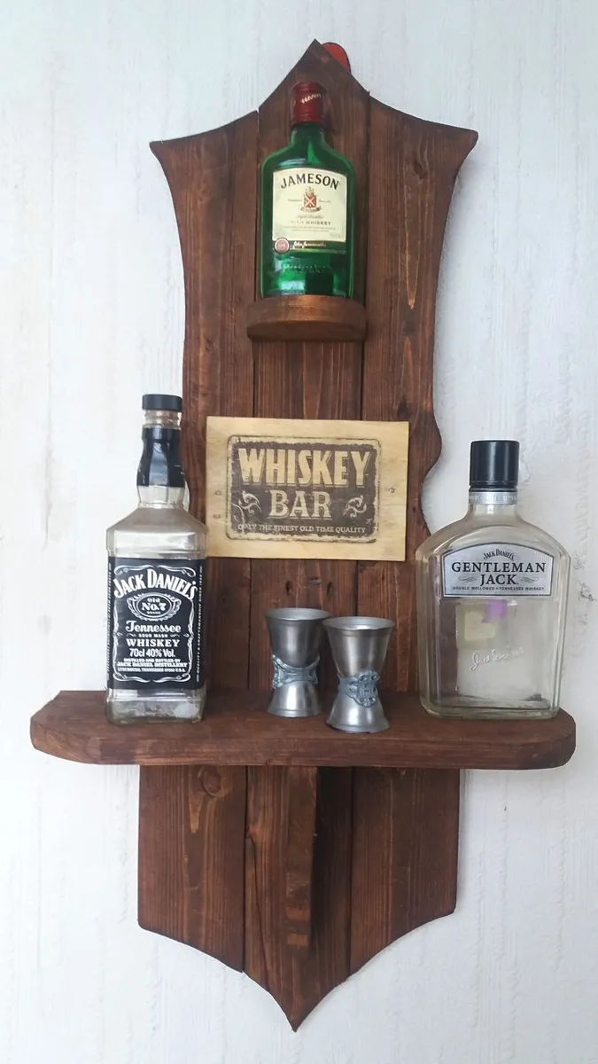 Rustic Floating Whiskey Bar / Display - Image 2