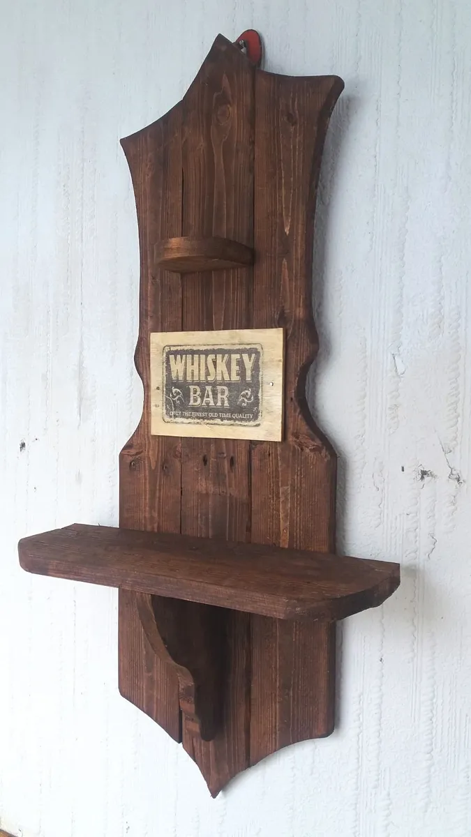 Rustic Floating Whiskey Bar / Display - Image 4
