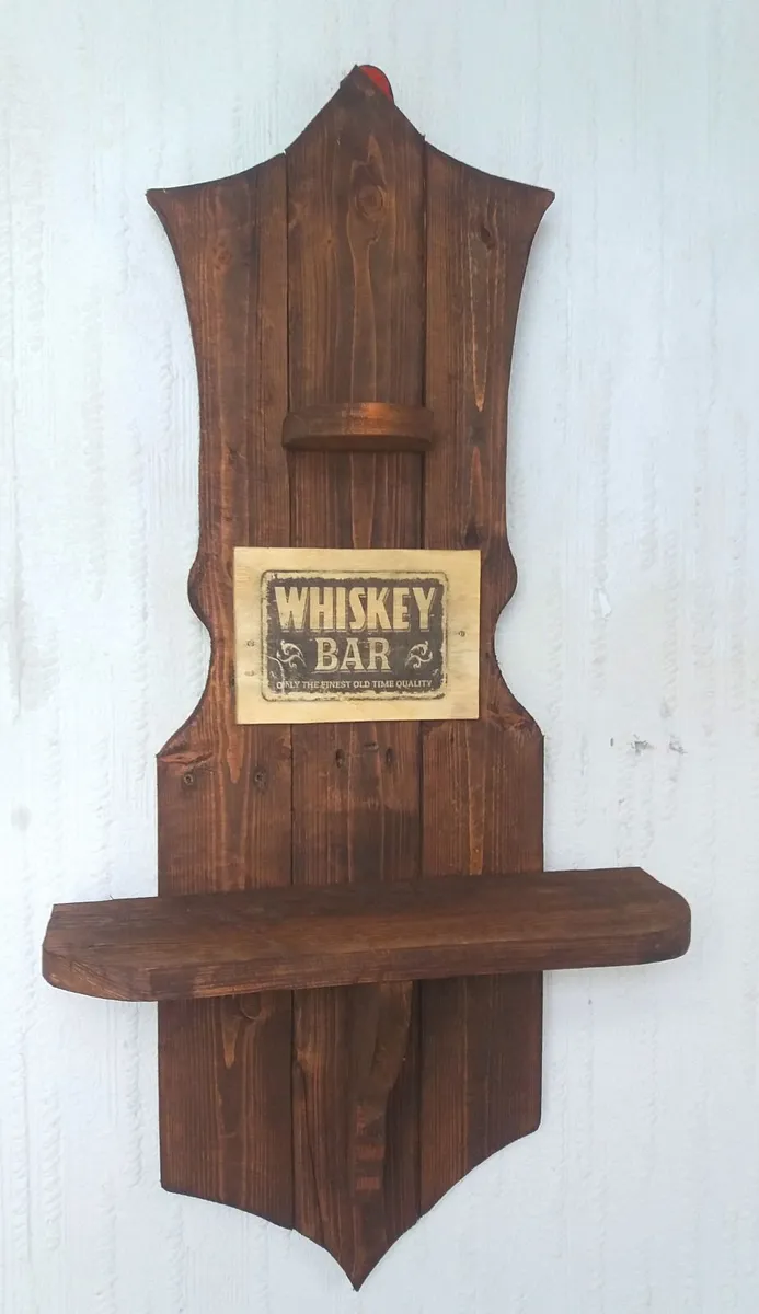 Rustic Floating Whiskey Bar / Display - Image 3