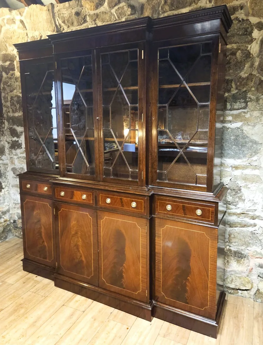 Large Vintage Mahogany Display Bookcase - Image 2