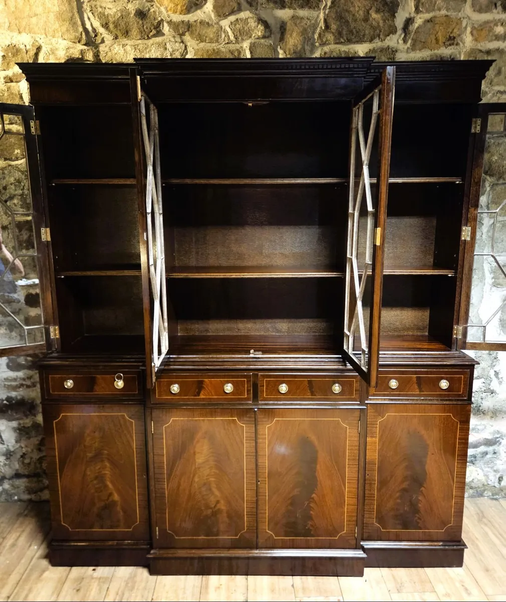 Large Vintage Mahogany Display Bookcase - Image 3