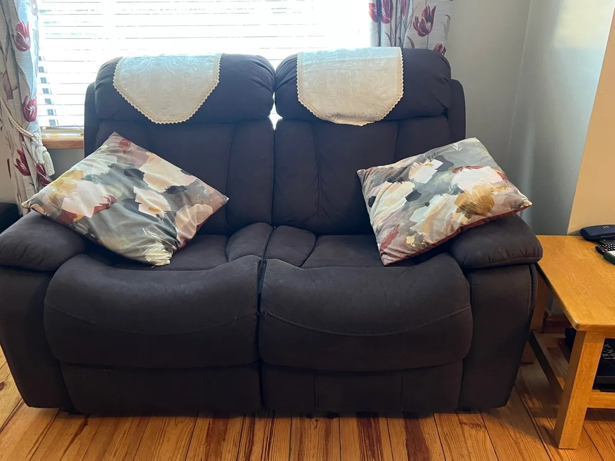 3 -2-1 Sofa suite chocolate brown - Image 3