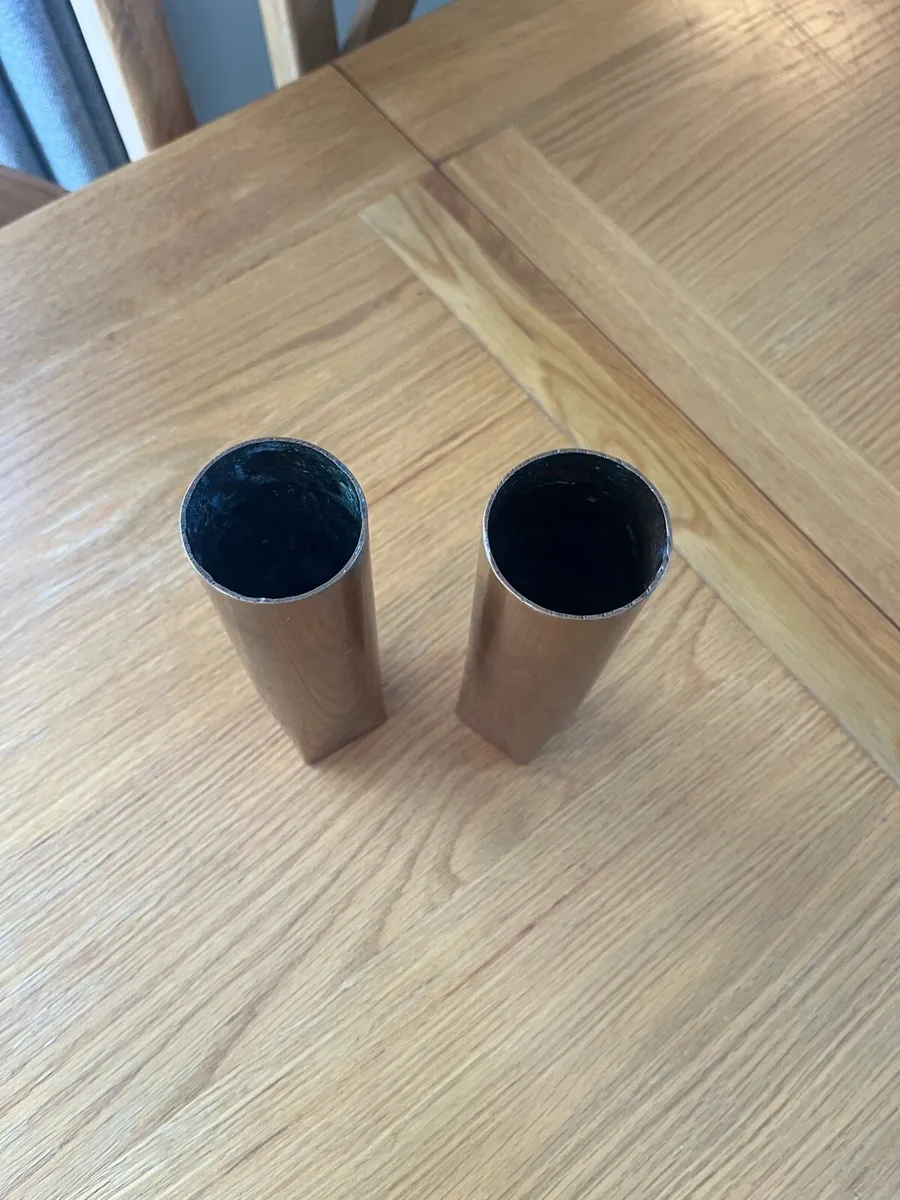 Antique Copper Cannon Shell Vases - Image 2