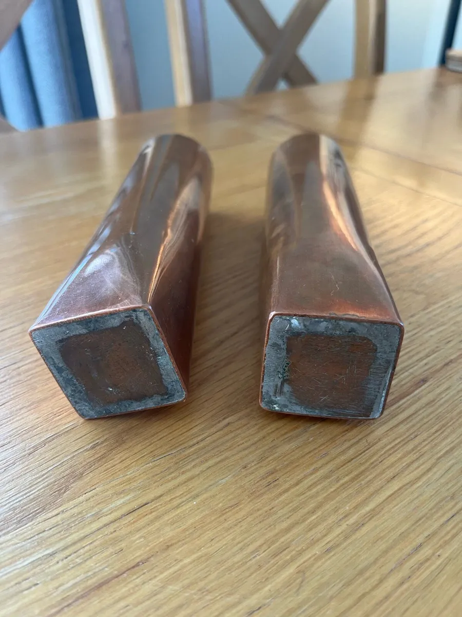 Antique Copper Cannon Shell Vases - Image 3