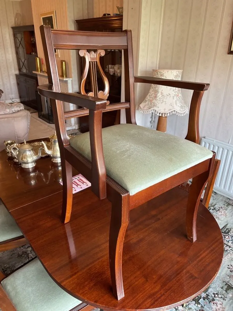 vintage mahogany table and chairs - Image 2