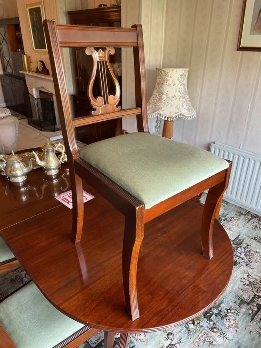 vintage mahogany table and chairs - Image 3
