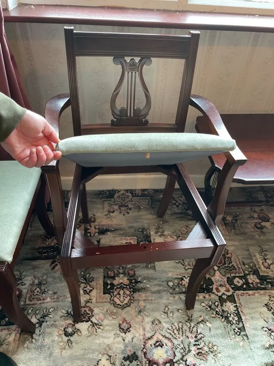 vintage mahogany table and chairs - Image 4