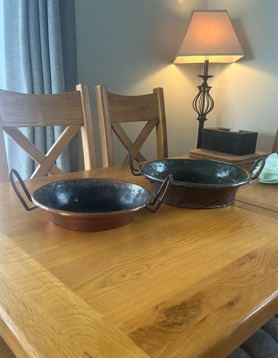 Antique Copper Preserve Pans - Image 1