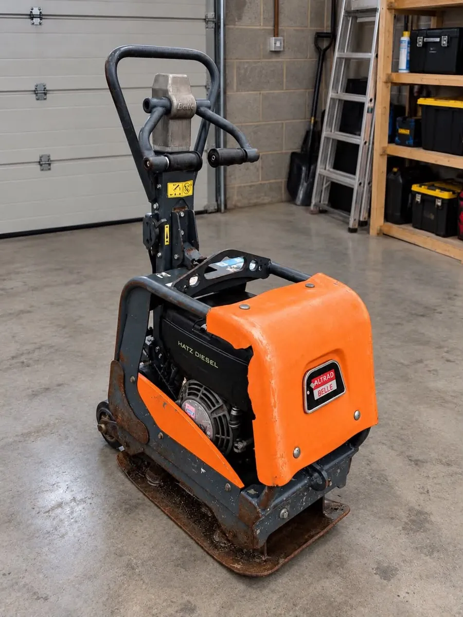 Heavy-duty Altrad Belle Reversible wacker plate.