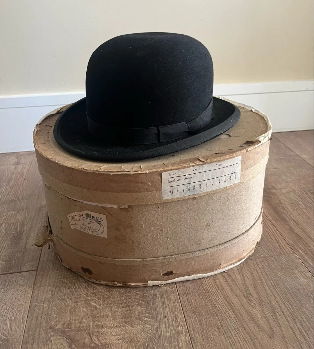 Antique 1928 Bowler Hat by Woodrow & Sons Dublin - Image 1