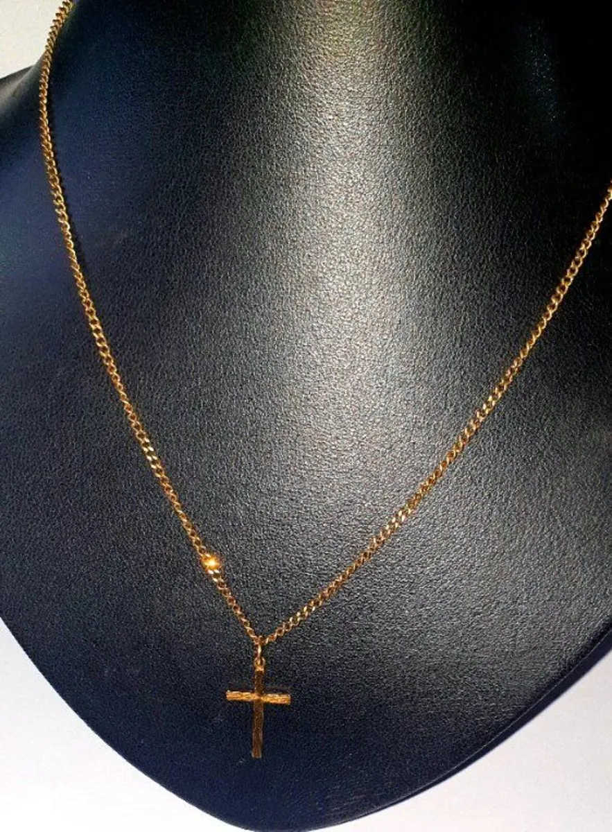 Pristine Vintage 9ct Gold Cross/Curb Chain - Image 2
