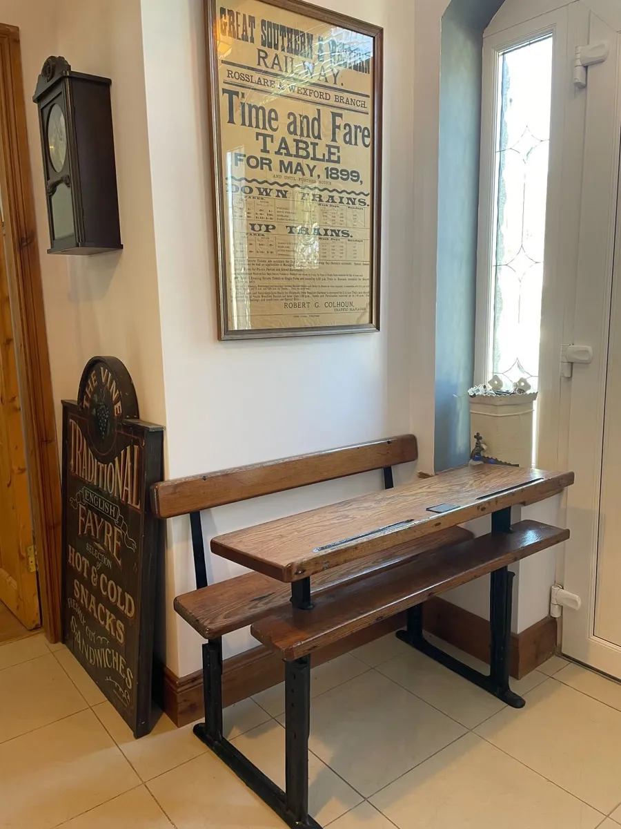 Antique RARE 1920s Kilrane National School Desk - Image 1