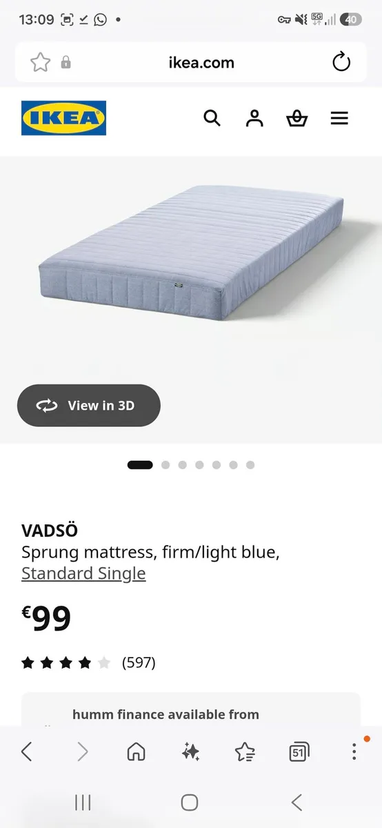 Ikea loft bed with desk + mattress - Image 2