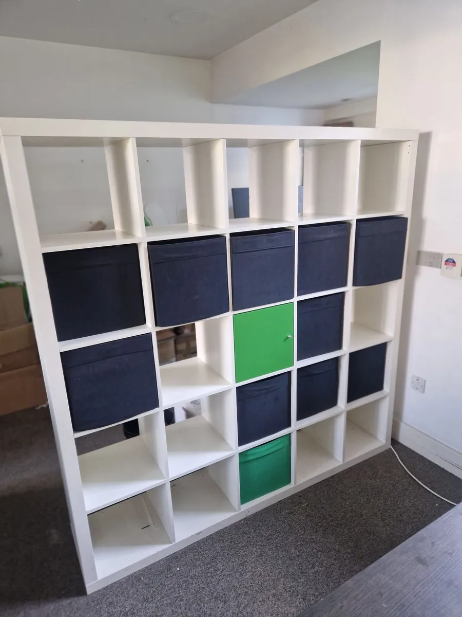 IKEA Kallax 5x5 Shelving Unit + Storage Inserts - Image 2