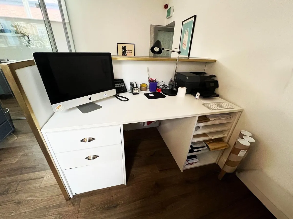 Custom-designed brass desk - Image 2