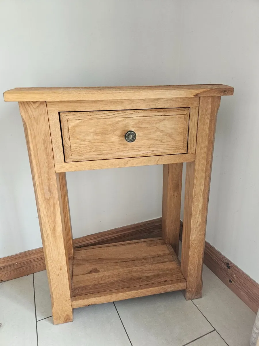 Solid oak hall stand - Image 1
