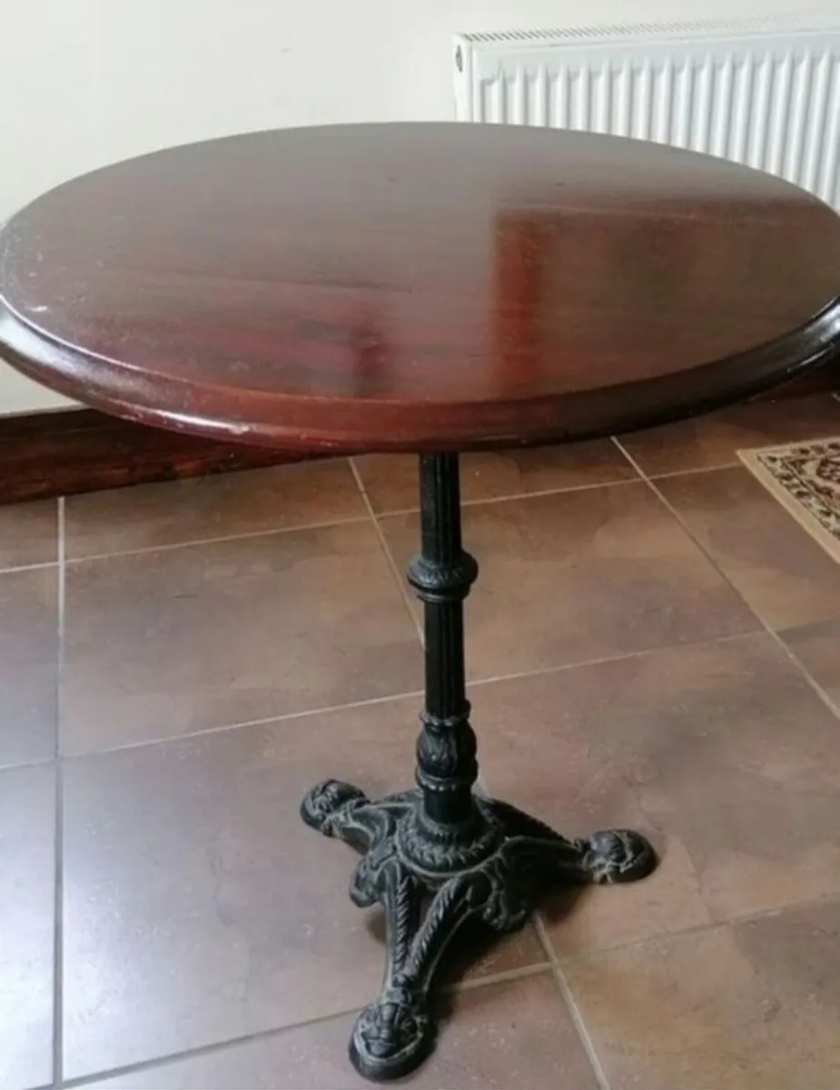Cast Iron Solid Wood Table - Image 1