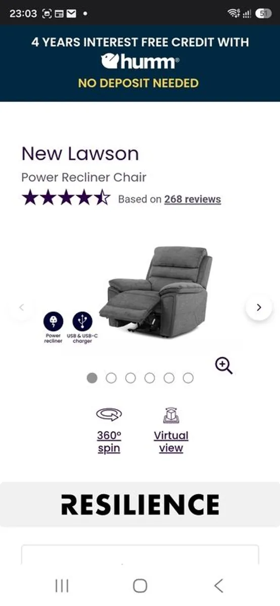 DFS Lawson 3 + 1 electric recliner - Image 2