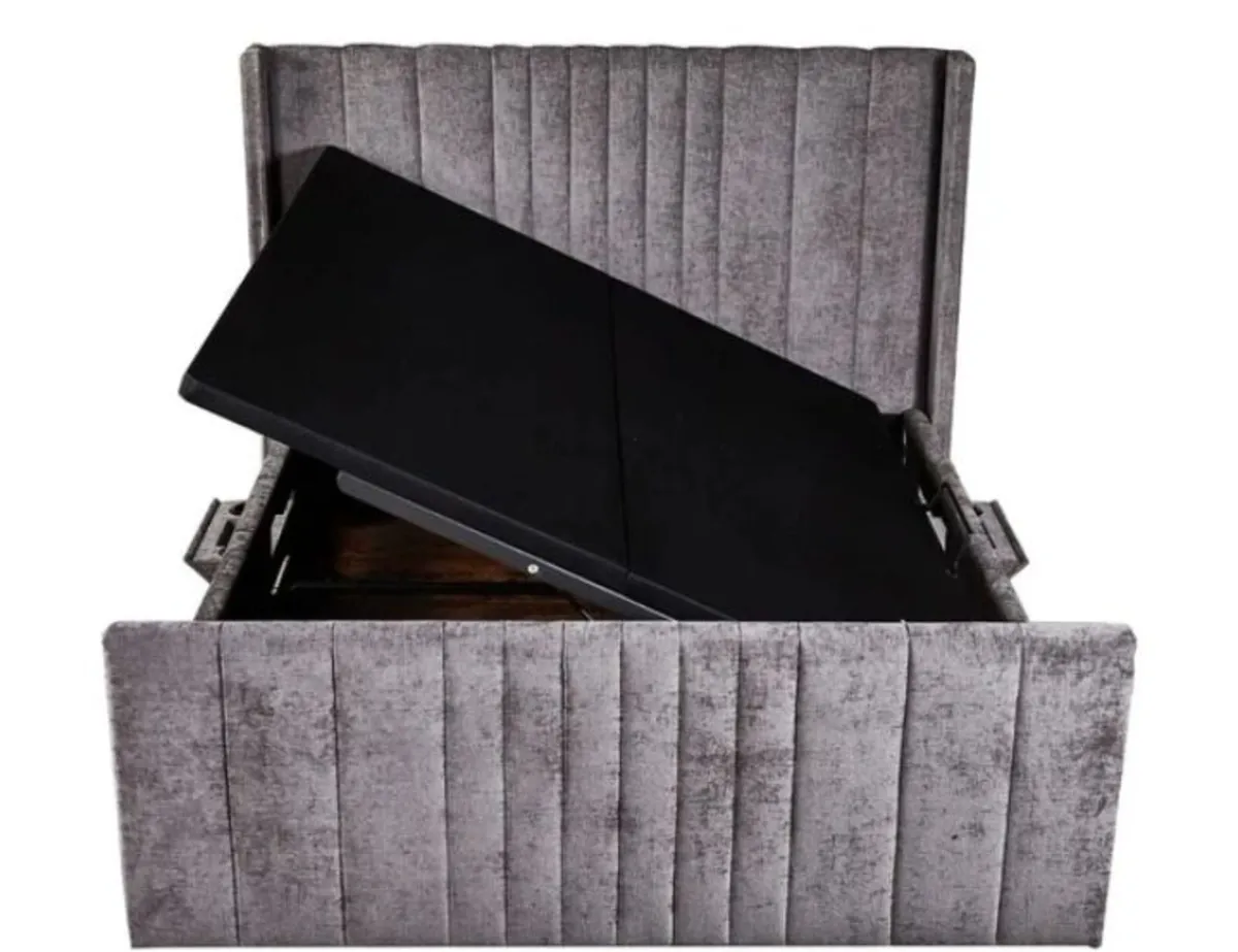 Clara Beige Grey Smart Storage Bed - Image 2