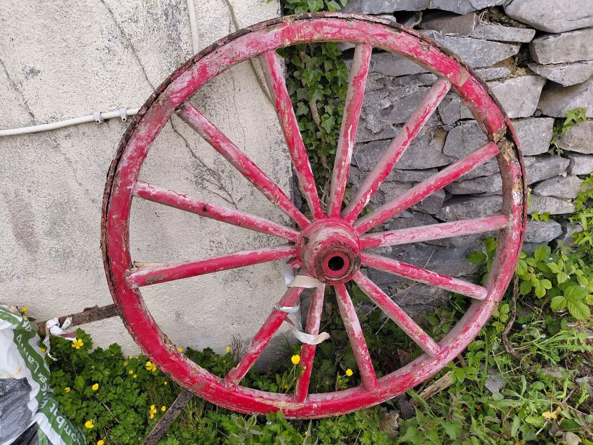 Vintage Wooden Cart Wheel