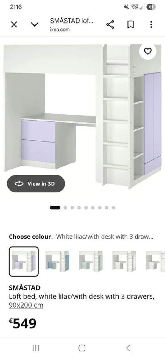Bunk bed with desk and storage - Image 1