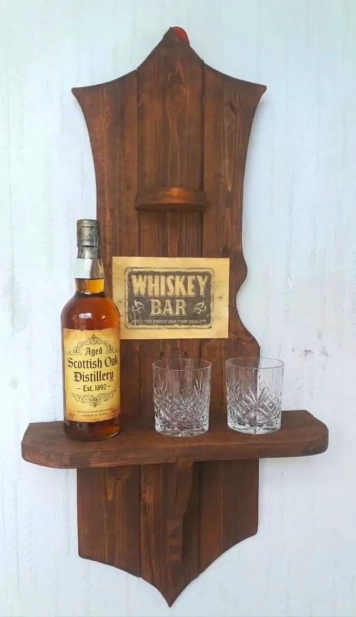 Rustic Floating Whiskey Bar / Display - Image 1