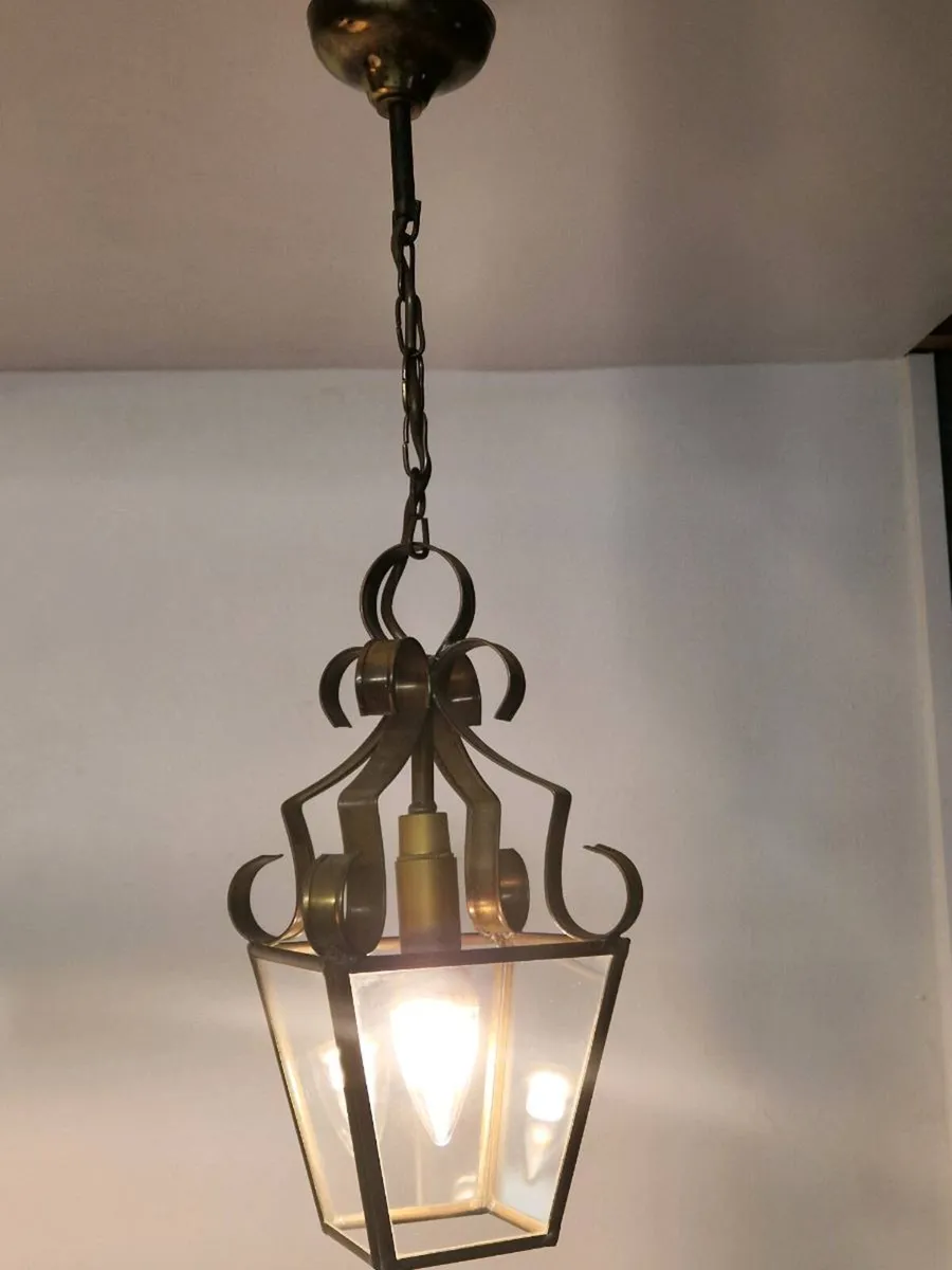 Vintage French lantern ceiling light - Image 4