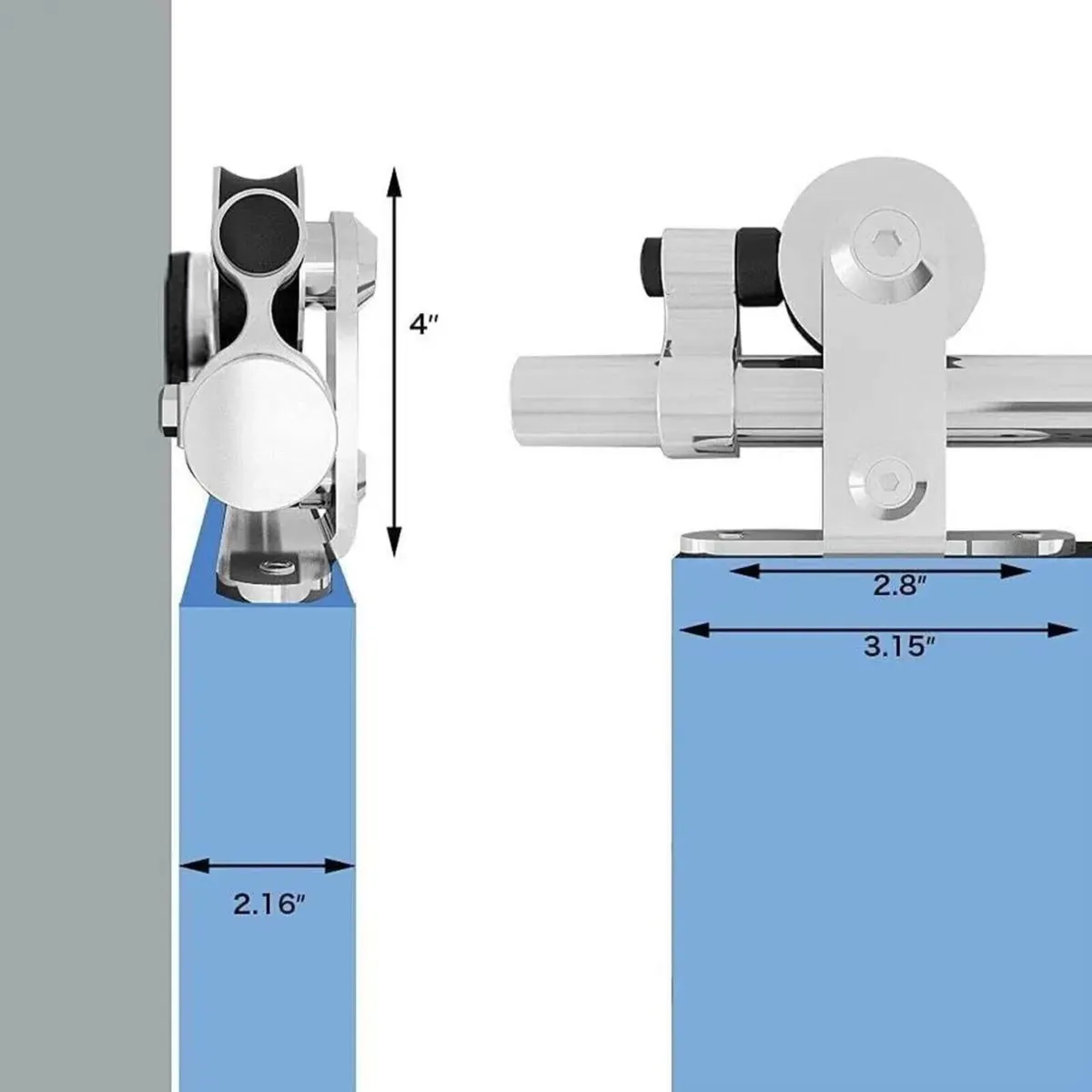 6.6FT Barn Door Track Hardware Kit for One Door - Image 3