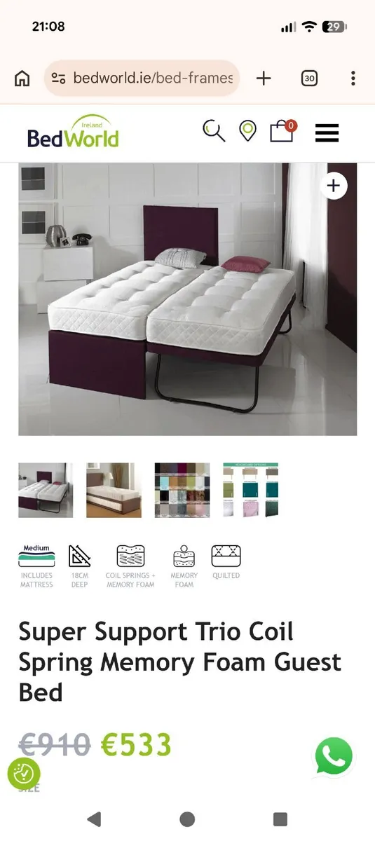 Guest bed with pull out trundle - w.matresses - Image 2