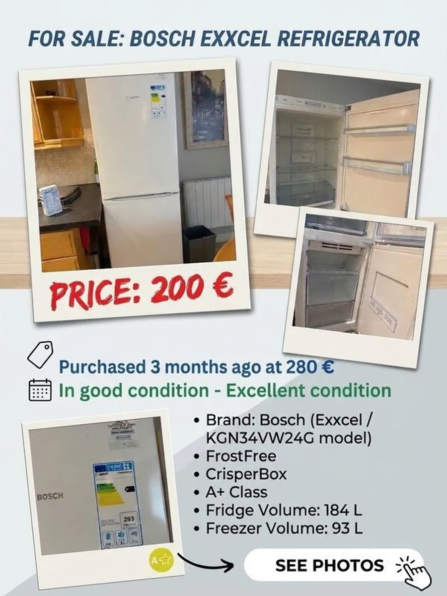 Bosch Exxcel Fridge Freezer - Image 1