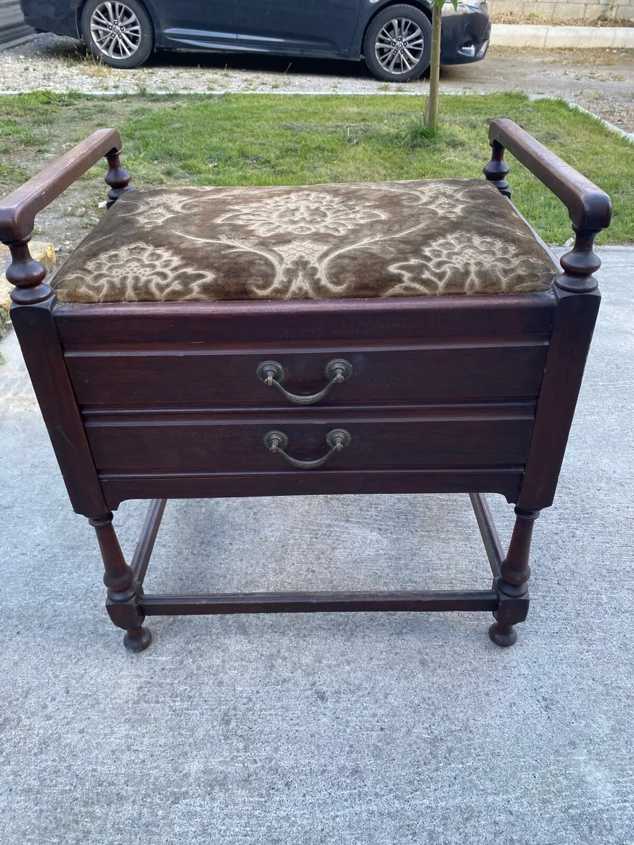 Beautiful Antique Piano Stool with Storage - Image 2
