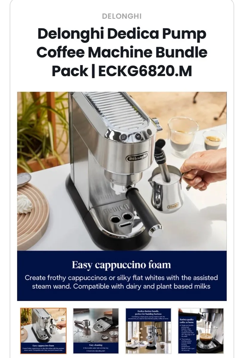 DeLonghi Dedica Coffee Machine Bundle - Image 3