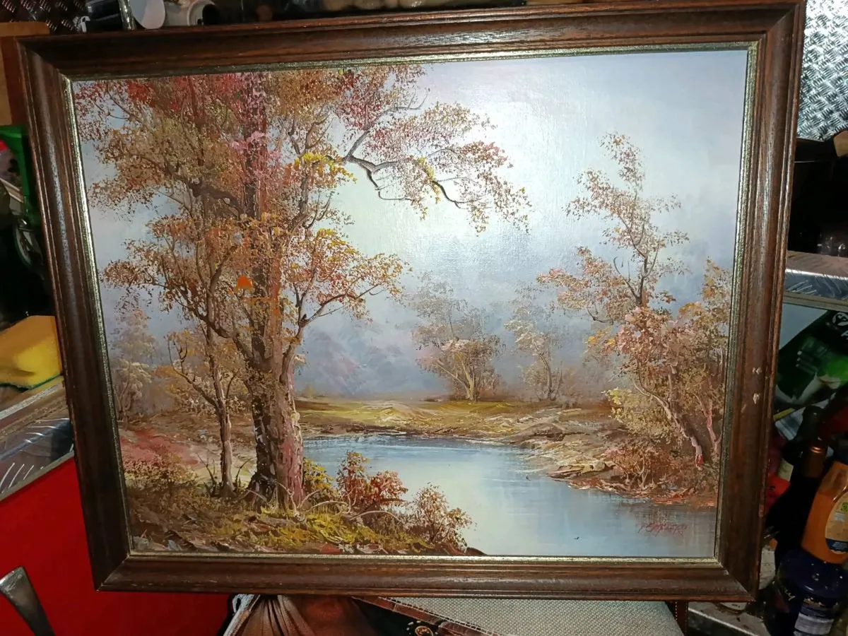 Landscape painting on canvas signed - Image 1