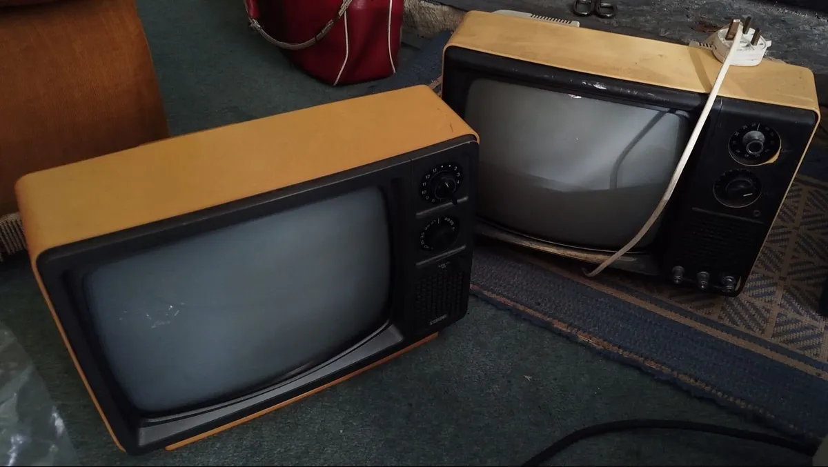 Vintage portable black & white tv