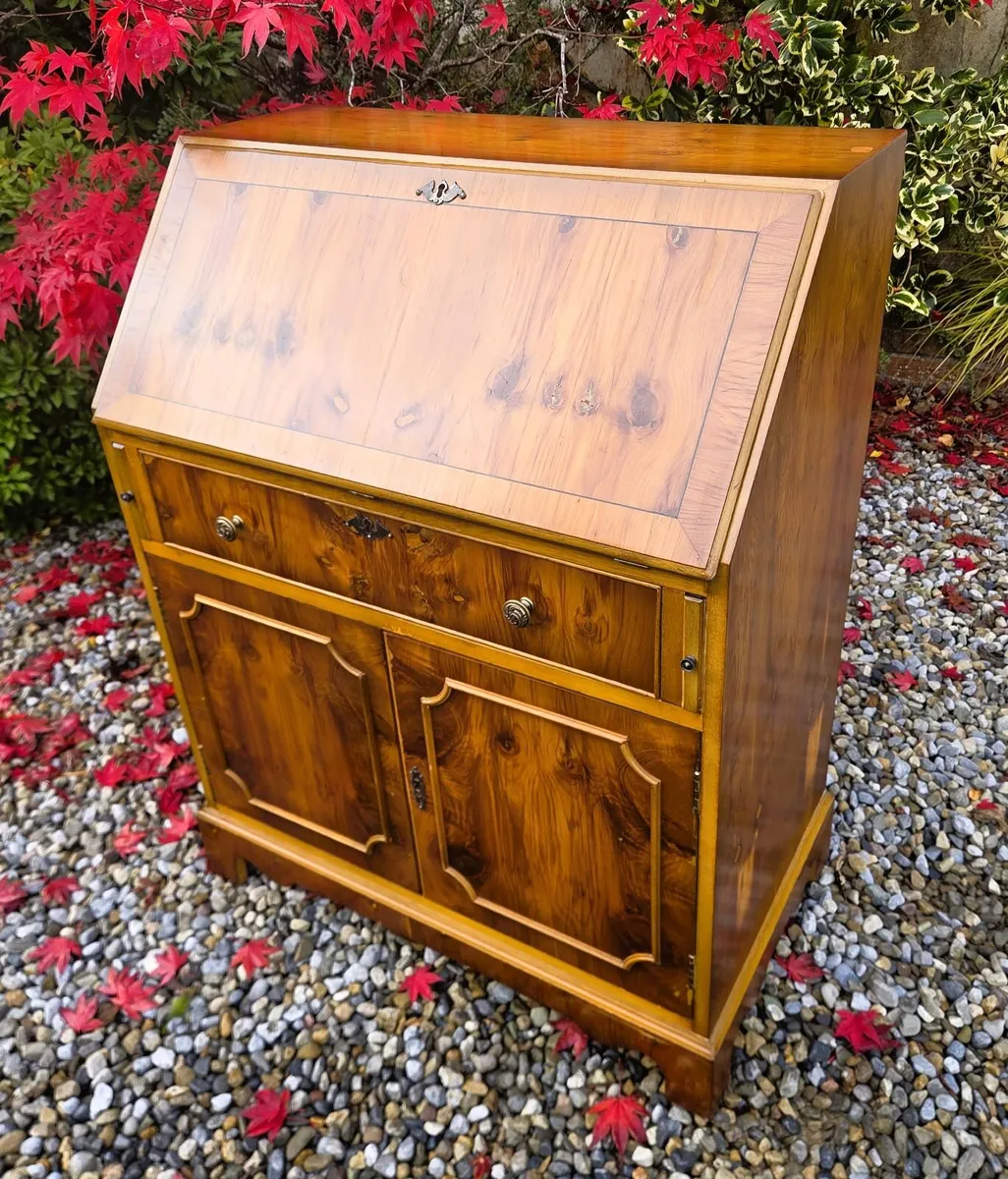Vintage Walnut Bureau Desk - Image 4