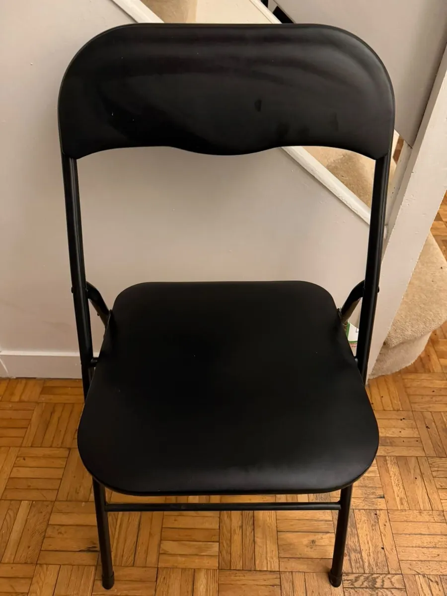 8 Black Folding Chairs - Image 1