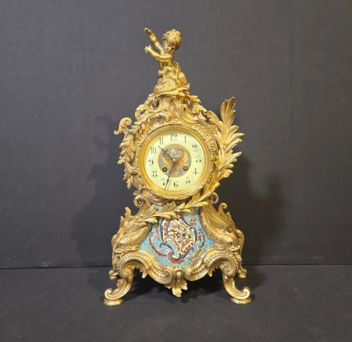 TABLE CLOCK XIV STYLE GILT BRONZE 1850-1900 - Image 1