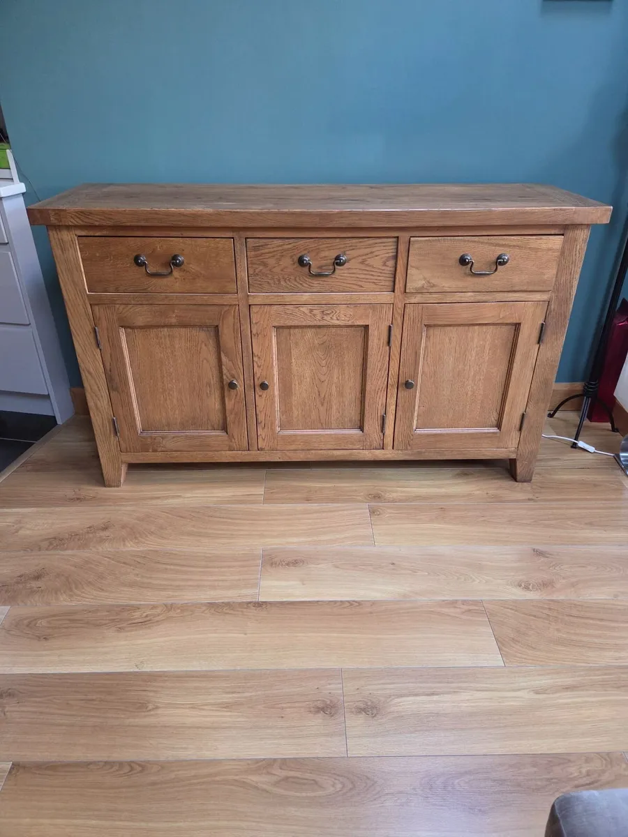 3 set Oak Side board coffee table and side table - Image 3