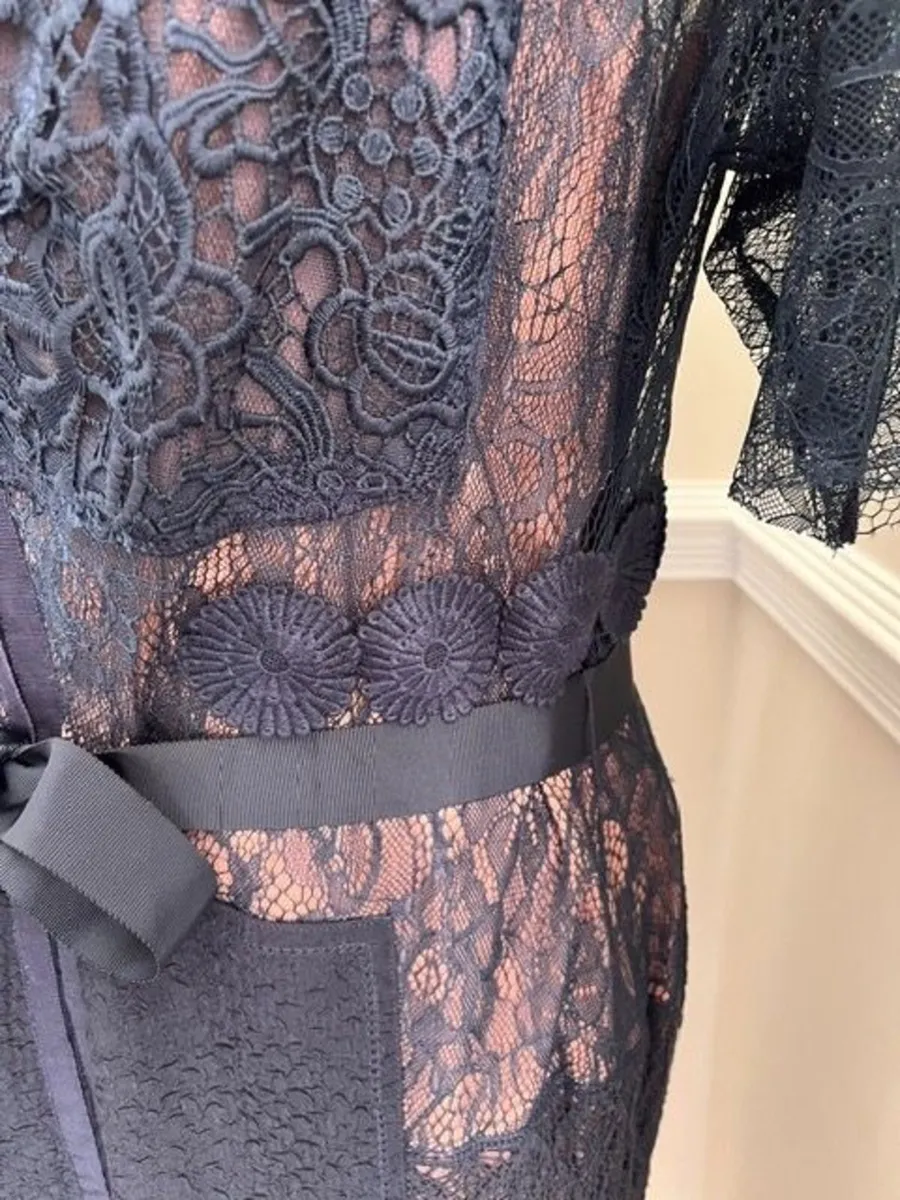 Designer Byron Lars Beguile Carissima Sheath Navy - Image 4