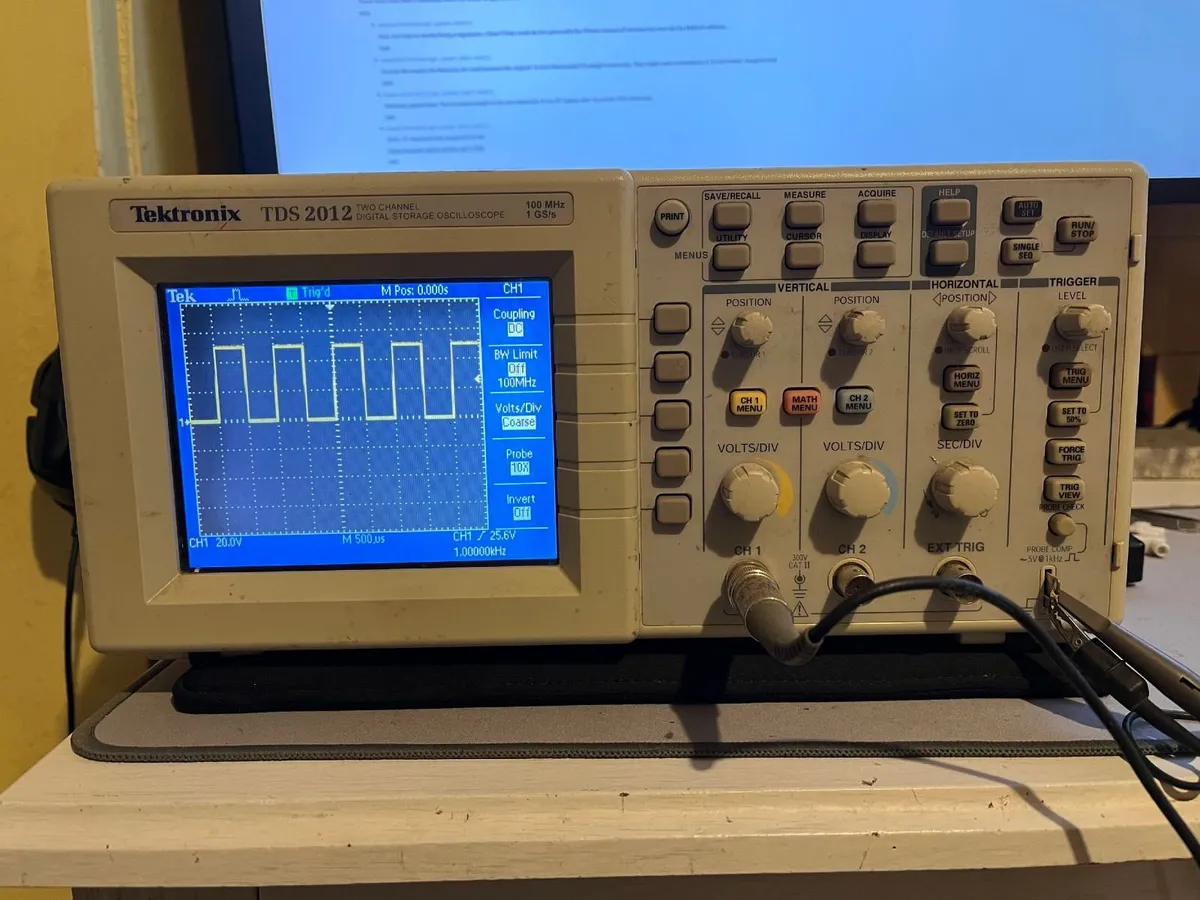 Tektronix TDS2012 100MHz Oscilloscope - Working - Image 1