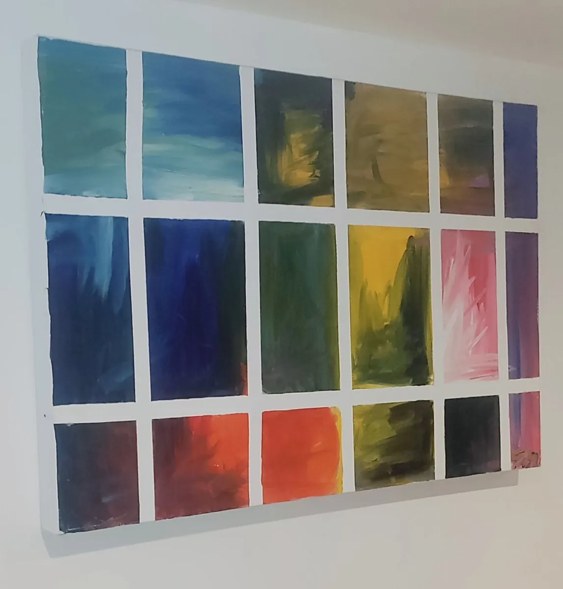 Original Abstract Grid Colour Study Painting - Image 2