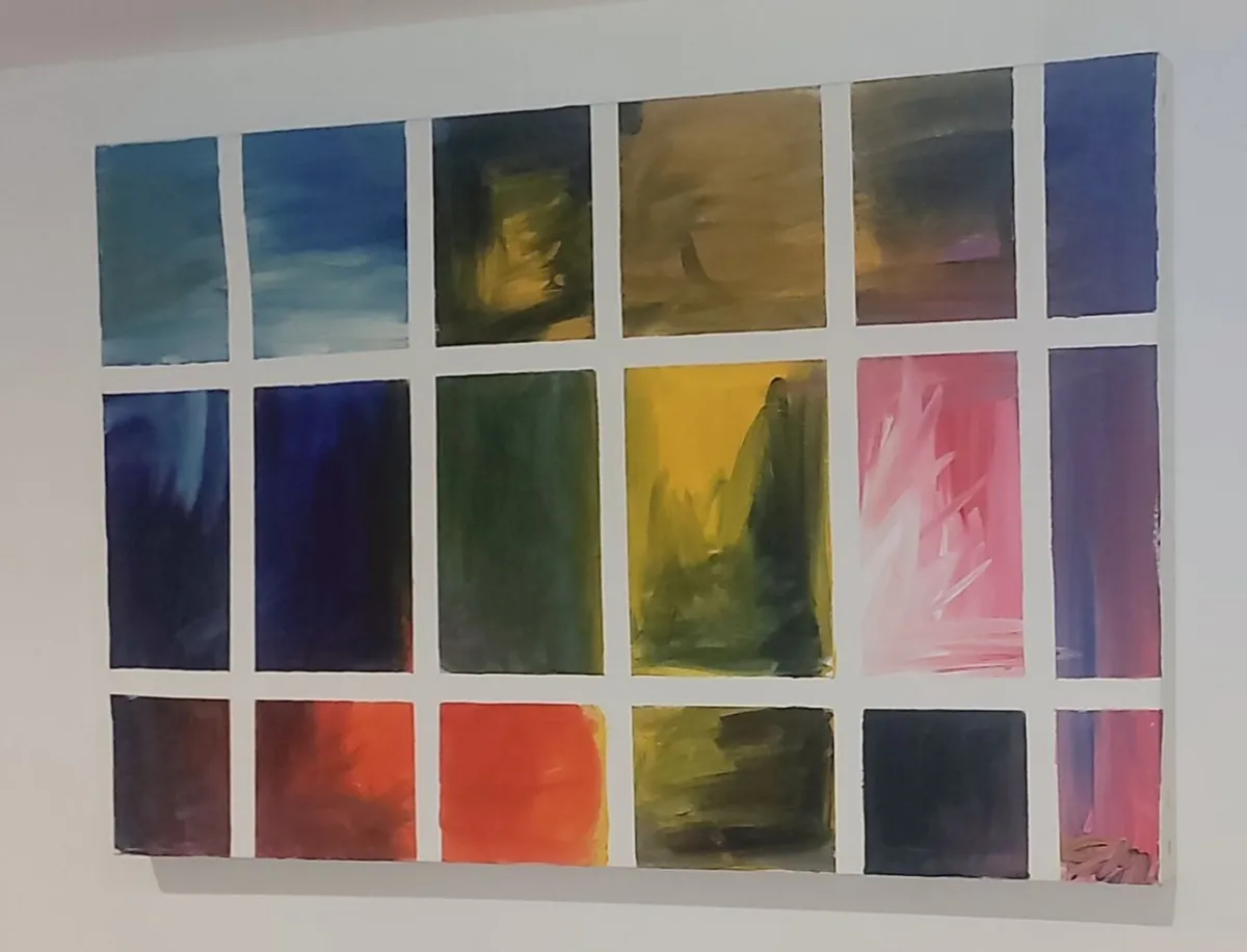 Original Abstract Grid Colour Study Painting - Image 3