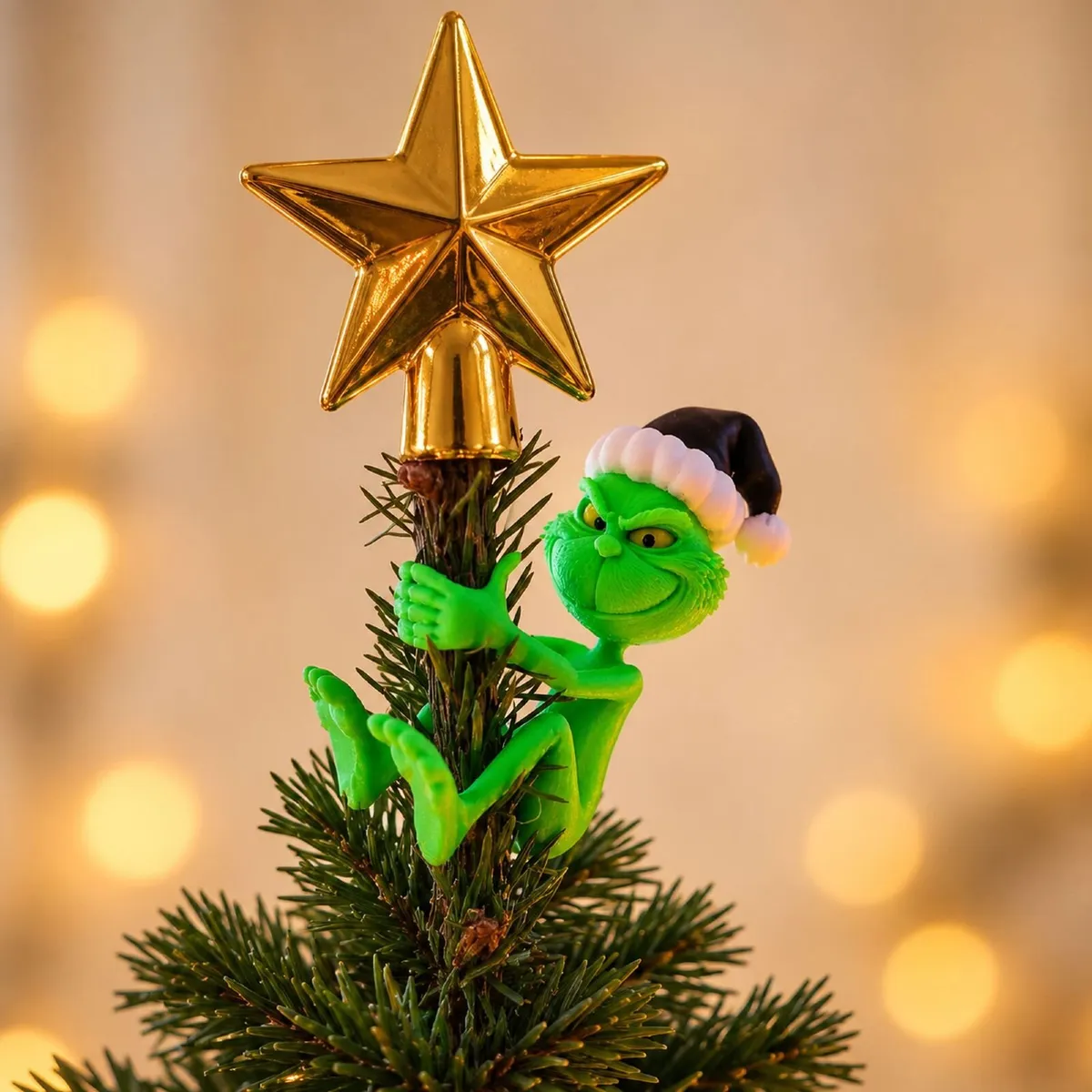 Star Thief Christmas Tree Climber, Funny Tree Deco - Image 1