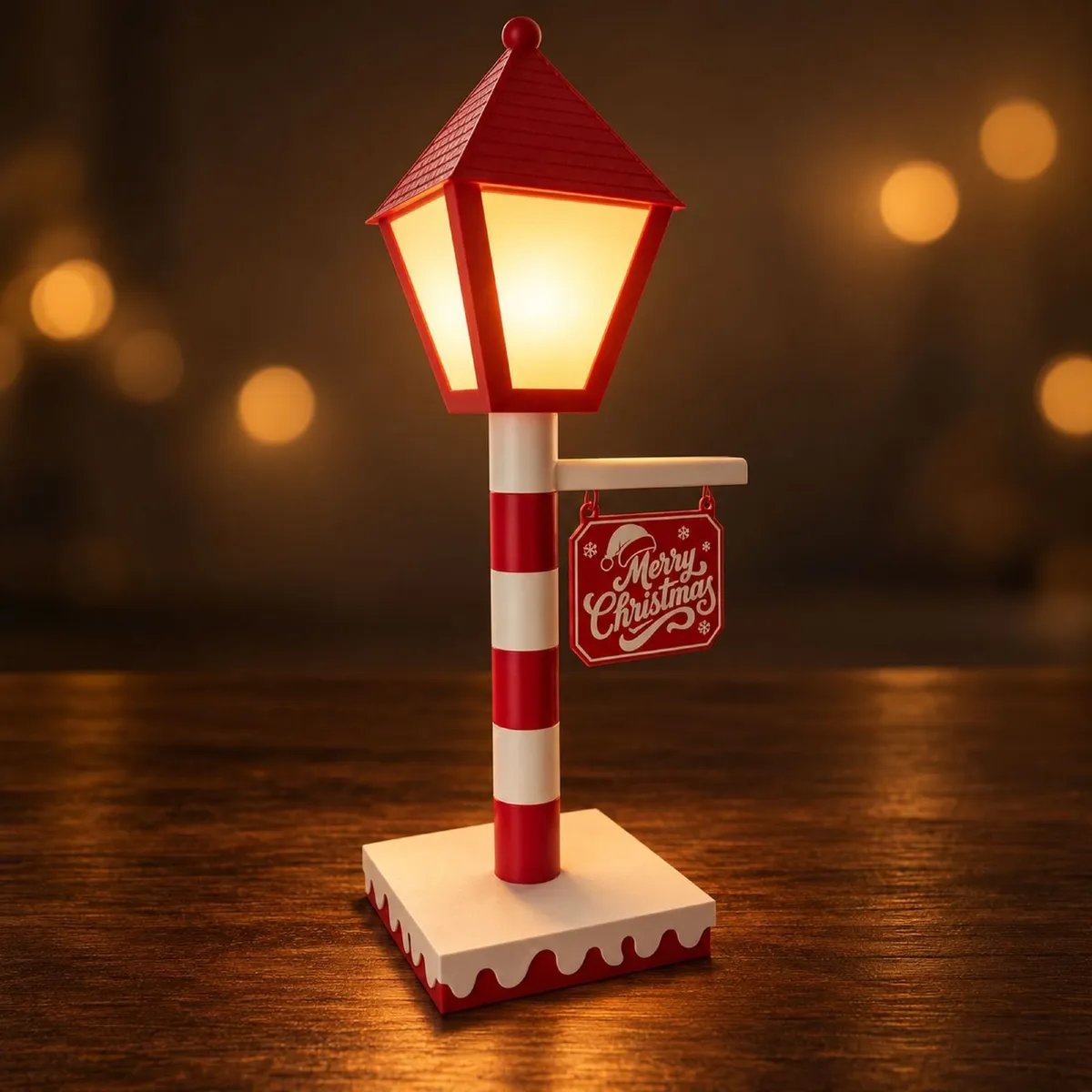Personalised Christmas Street Lamp with LED Light - Image 1