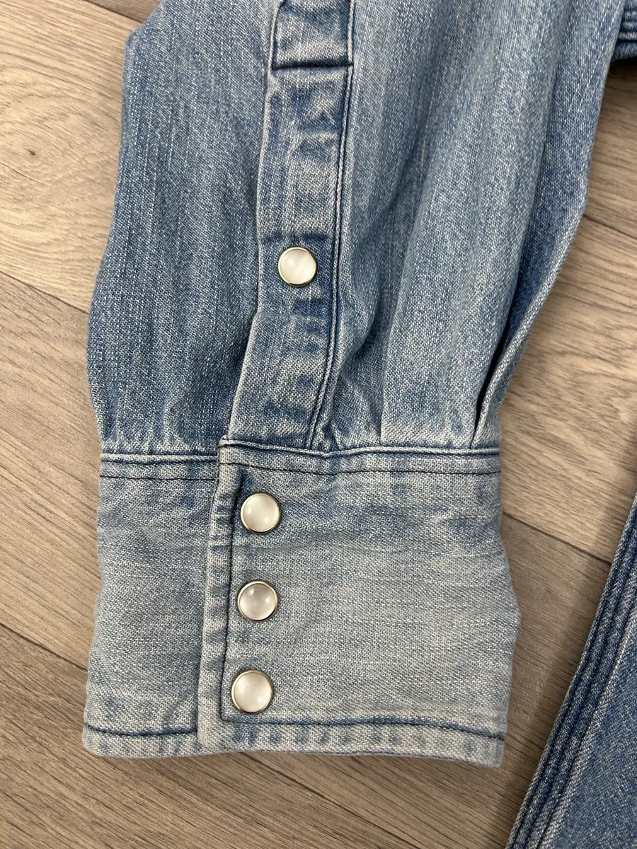 Vintage Carhartt Heavyweight Denim Shirt Mens L - Image 3